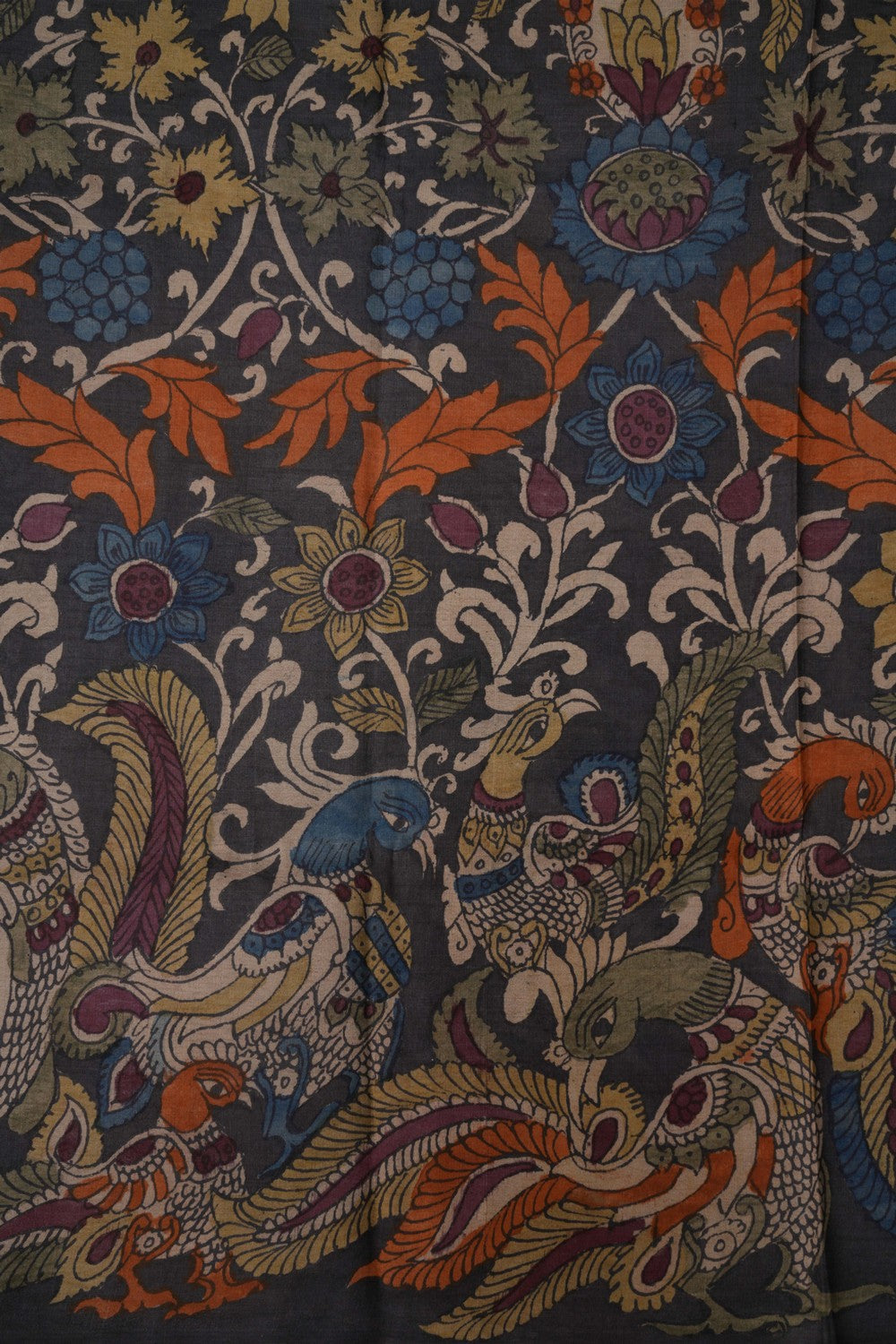 Image of Kalamkari Hand-Painted Saree